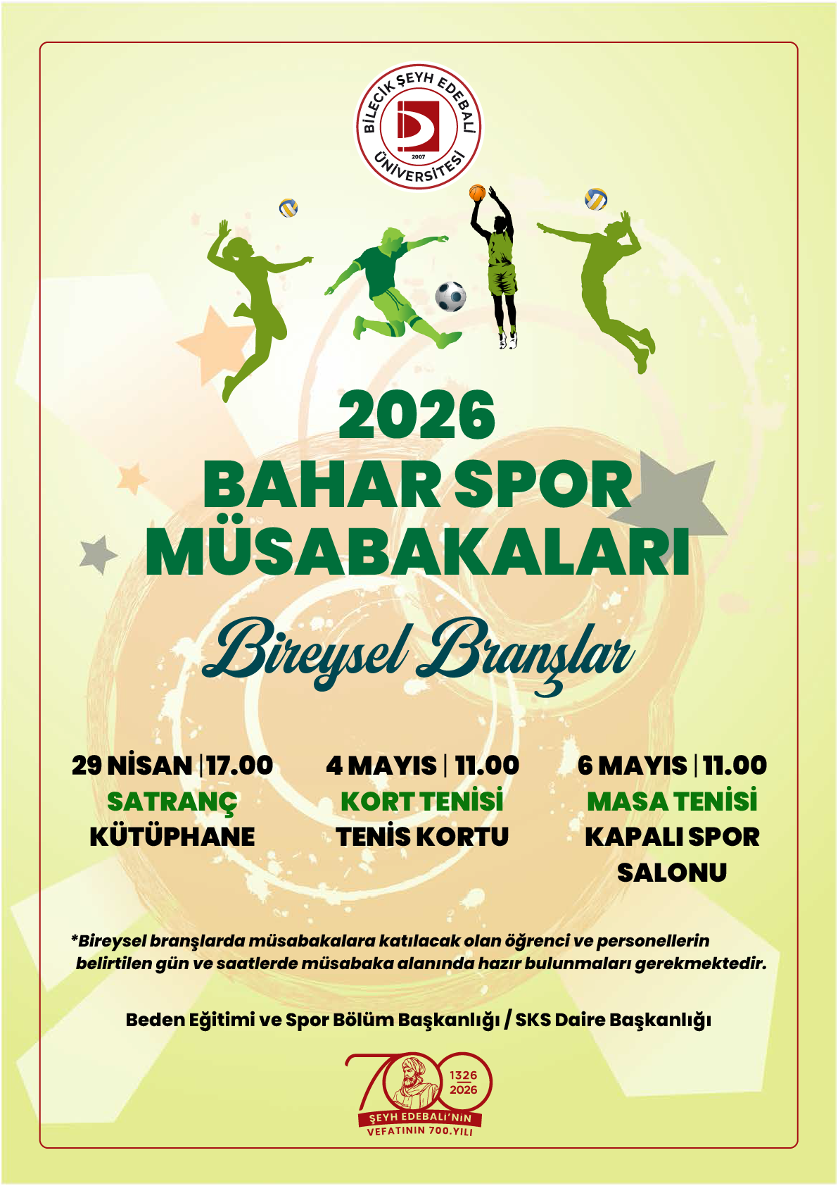 Bahar Spor Müsabakaları Başlıyor